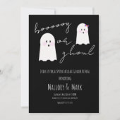 幽霊グールハローウィンパーティジェンダーリビールブラック 招待状 (正面)