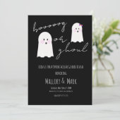 幽霊グールハローウィンパーティジェンダーリビールブラック 招待状 (スタンド正面)