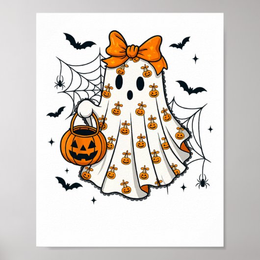 幽霊コケ不気味ットハロウィーンパンプキントリートOr T ポスター (正面)