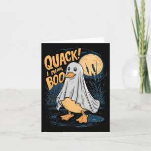 幽霊コスチュームかわいいアヒルQuack私はブー不気味ハ カード