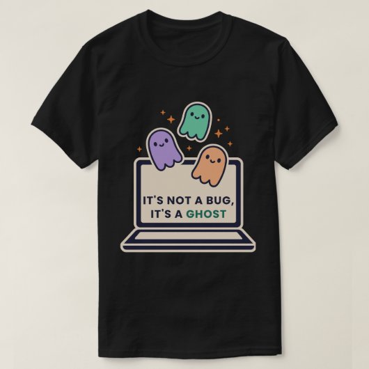 幽霊コーディングハロウィン Tシャツ (デザイン正面)