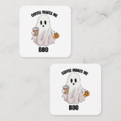 幽霊コーヒーハロウィンおもしろい スクエア名刺 (正面/裏面)