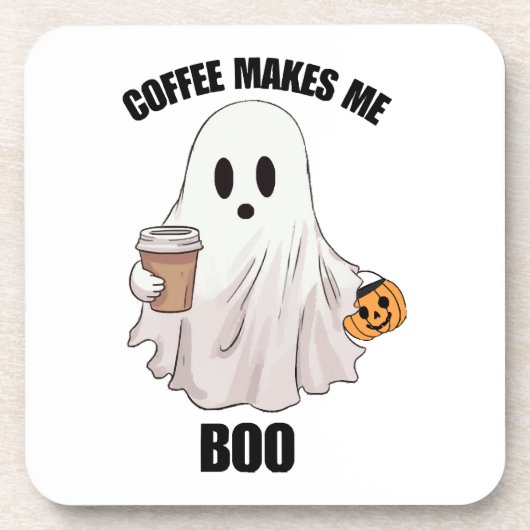 幽霊コーヒーハロウィンおもしろ  コースター (正面)