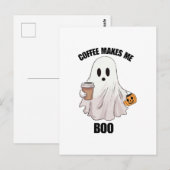 幽霊コーヒーハロウィンおもしろ ポストカード (正面/裏面)
