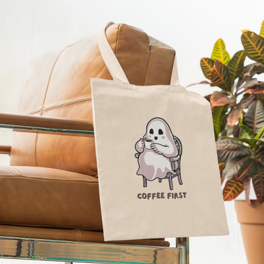 幽霊コーヒー ラージトートバッグ