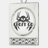 幽霊ゴー不気味シーズン シルバープレートバナーオーナメント (左)