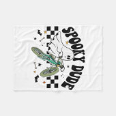 幽霊サイクリング自転車レトロハローウィンパーティC フリースブランケット (正面(横))