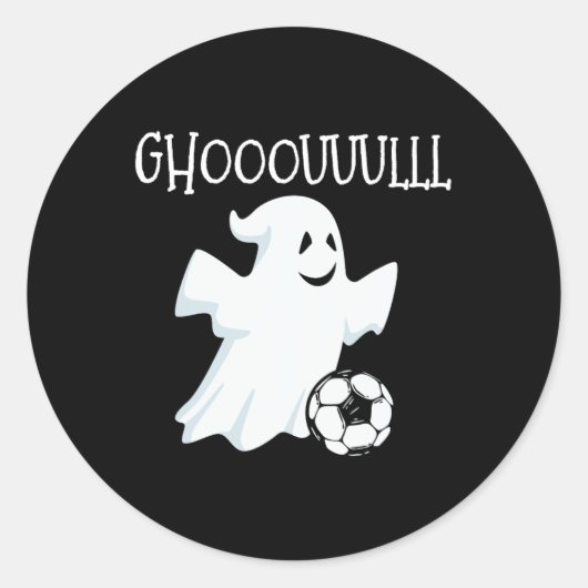 幽霊サッカーハロウィーン ラウンドシール (正面)