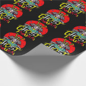 幽霊サムライ日本の武術アートinレトロスタイル ラッピングペーパー (角)