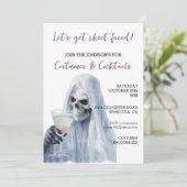 幽霊シートフェイスコスチューム&カクテルハロウィーン 招待状 (スタンド正面)