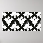 幽霊シームレスパターンハロウィーン不気味なヴィンテージfl ポスター (正面)