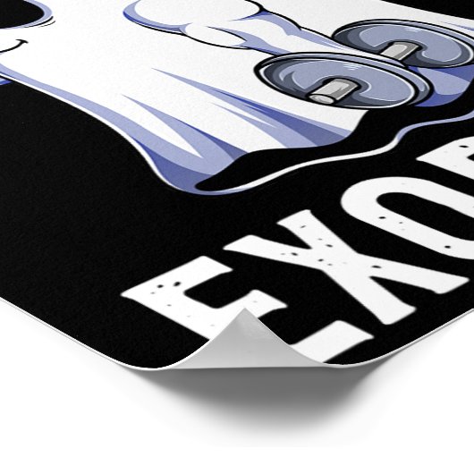 幽霊ジおもしろいムトレーニングボディビルユーモア不気味 ポスター (角)