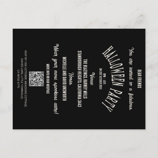 幽霊ジャグジー予算アダルトハロウィーン招待状 ポストカード (裏面)