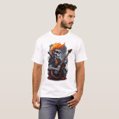 幽霊スカル遊ズギター Tシャツ (正面フル)
