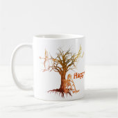 幽霊スケルトンハロウィンおもしろいパーソナライズされた コーヒーマグカップ (左)