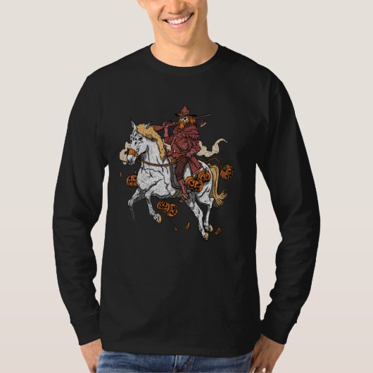 幽霊スケルトンMarksman Hunter Rifleman Horseman H Tシャツ (正面)