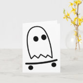 幽霊スケートボード怠惰ハロウィンコスチュームおもしろいスカ カード (黄色い花)