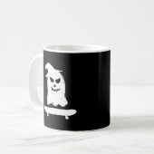 幽霊スケートボード怠惰ハロウィーンのおもしろい衣装 コーヒーマグカップ (正面左)