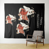 幽霊ストーリーハロウィーン背景 タペストリー (インサイチュ(横))