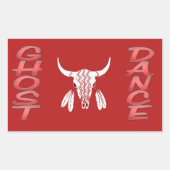 幽霊ダンス赤い長方形の大きなステッカー 長方形シール (正面)