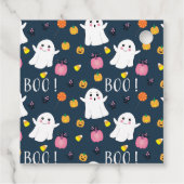 幽霊ツインボーイズ赤ちゃんシャワーありがとうメッセージカード フェイバータグ (裏面)