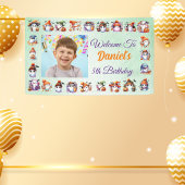 幽霊テーマのライトグリーン水カラー誕生日 横断幕