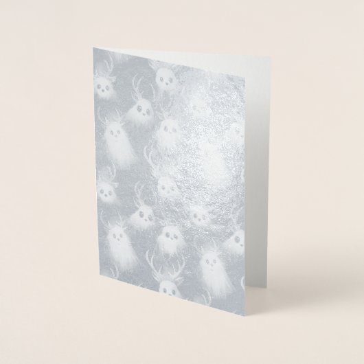 幽霊トナカイ – 不気味ゴシッククリスマスカード 箔カード (正面)