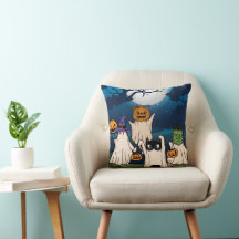 幽霊トリック又はトリーター装飾用クッション