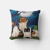 幽霊トリック又はトリーター装飾用クッション クッション (正面)
