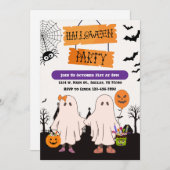 幽霊トリック又は処理ハローウィンパーティ 招待状 (正面/裏面)
