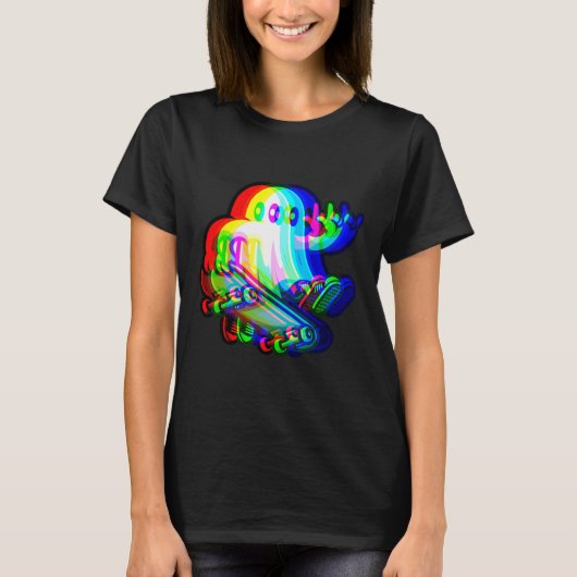 幽霊トリップ(幻覚体験)のようなVAPORWAVEハロウィーンテクノレイヴEdm M Tシャツ (正面)