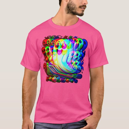 幽霊トリップ（幻覚体験）のようなVAPORWAVEハロウィーンテクノレイヴEdm M Tシャツ (正面)