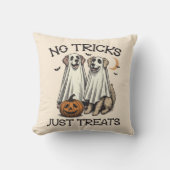 幽霊ドッグおもしろいヴィンテージハロウィーン クッション (正面)