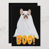 幽霊ドッグフランスの- Boo-dogハロウィーン招待状 招待状 (正面/裏面)