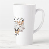 幽霊ドッグブラックキャットパンプキンハロウィンラテマグ カフェラテマグ (右)