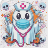 幽霊ナースとシリンジ:ハ鮮やかロウ シール (正面)