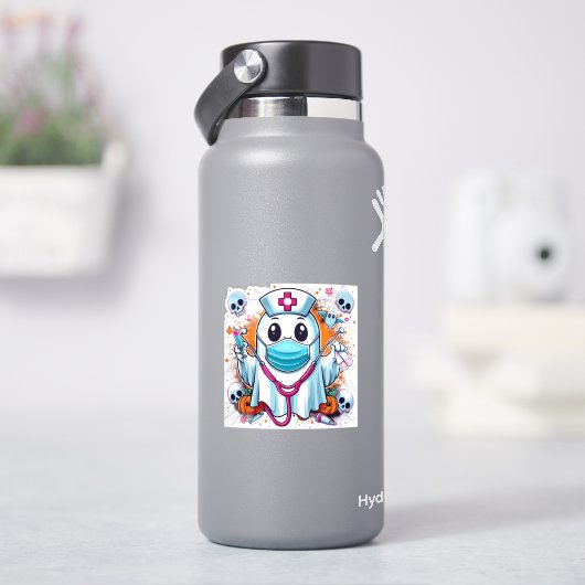 幽霊ナースとシリンジ:ハ鮮やかロウ シール (HydroFlask)
