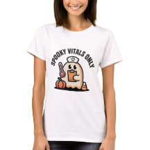 幽霊ナースのハロウィンTシャツ スプーキー バイタル オンリー