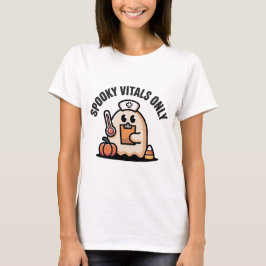 幽霊ナースのハロウィンTシャツ スプーキー バイタル オンリー Tシャツ