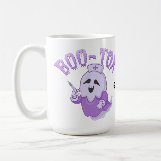 幽霊ナースのボトックス ハロウィン コスプレ 医療ユーモア コーヒーマグカップ (左)