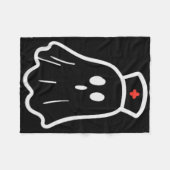 幽霊ナースハロウィーン衣装レトロ秋スクラブトップ フリースブランケット (正面(横))