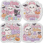 幽霊ナース4個セット ハロウィン かわいい シール (正面)