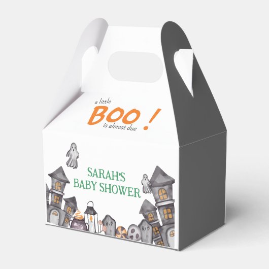 幽霊ハウスハロウィーンベビーシャワー秋テーマ フェイバーボックス (裏面サイド)