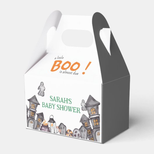 幽霊ハウスハロウィーンベビーシャワー秋テーマ フェイバーボックス (正面サイド)