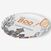 幽霊ハウスハロウィーンベビーシャワー秋テーマ ペーパープレート (アングル)