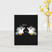 幽霊ハチことわざブーおもしろいハロウィーン仮装女性 カード (黄色い花)