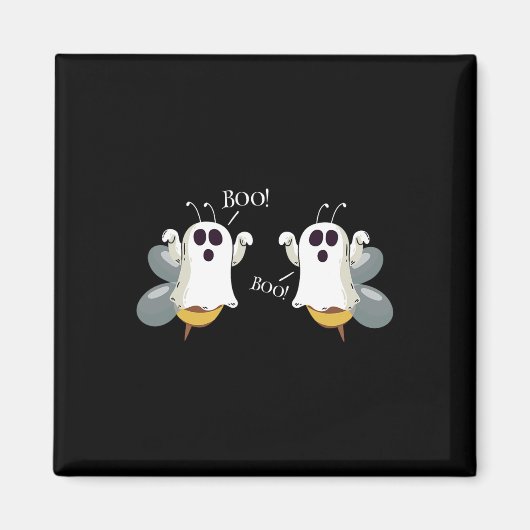 幽霊ハチことわざブーおもしろいハロウィーン仮装女性 マグネット (正面)