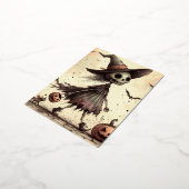 幽霊ハットハロウィーン 箔シーズンポストカード (回転した状態)