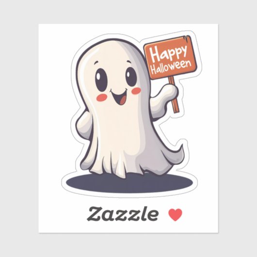 幽霊ハッピーハローウィン標識の保持 シール (シート)