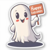幽霊ハッピーハローウィン標識の保持 シール (正面)